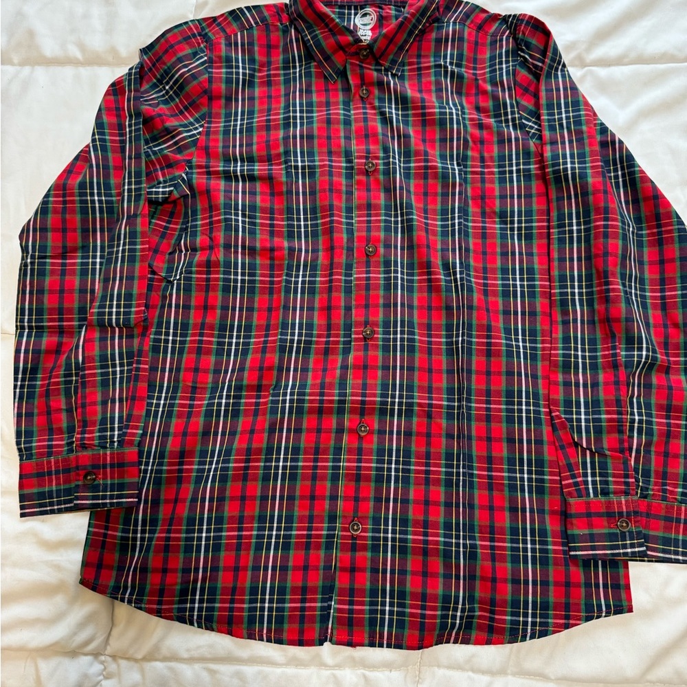 Wonder Nation Red and Green Plaid Casual Shirt